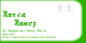 maria mancz business card